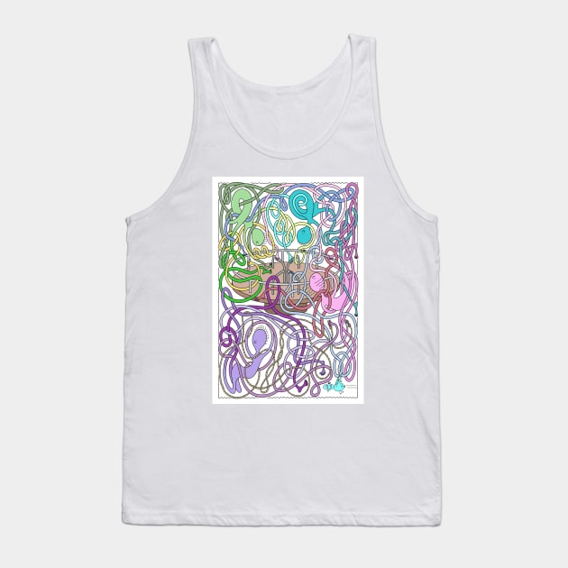 Mr Squiggly Merry-Go-Round Tank Top by becky-titus